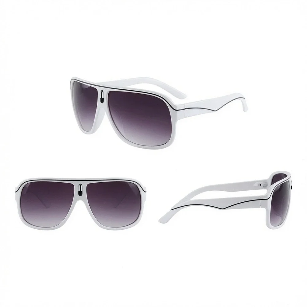 Classic Navigator Shape White Frame Men Sunglasses Suits Various Face Shapes New
